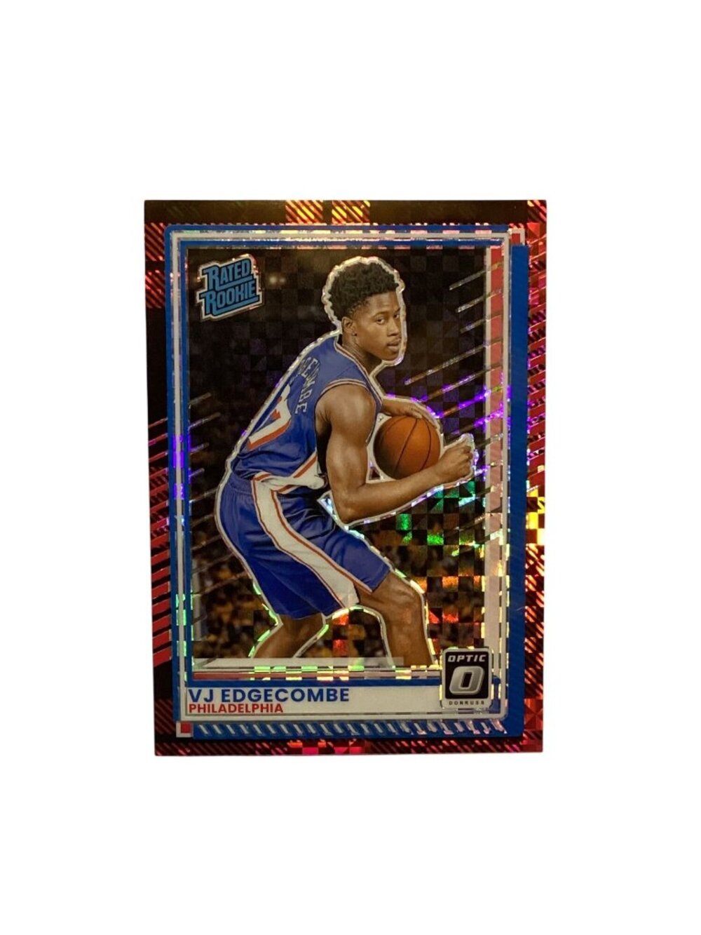 VJ Edgecombe Philadelphia Rated Rookie Donruss Optic #1 Prizm Red Plaid 100/125